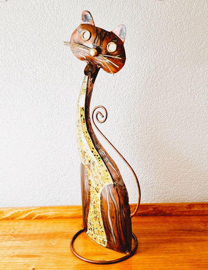 Chat en métal et sa jolie mosaïque (Modèle n°59)