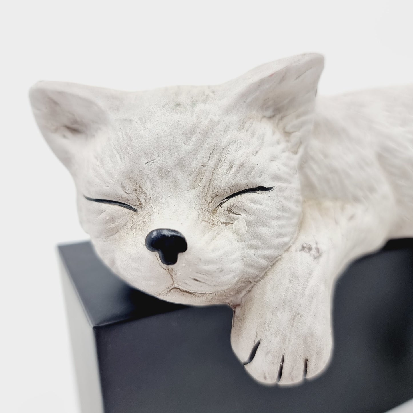 Chat blanc endormi pour rebord (Modèle n°54)