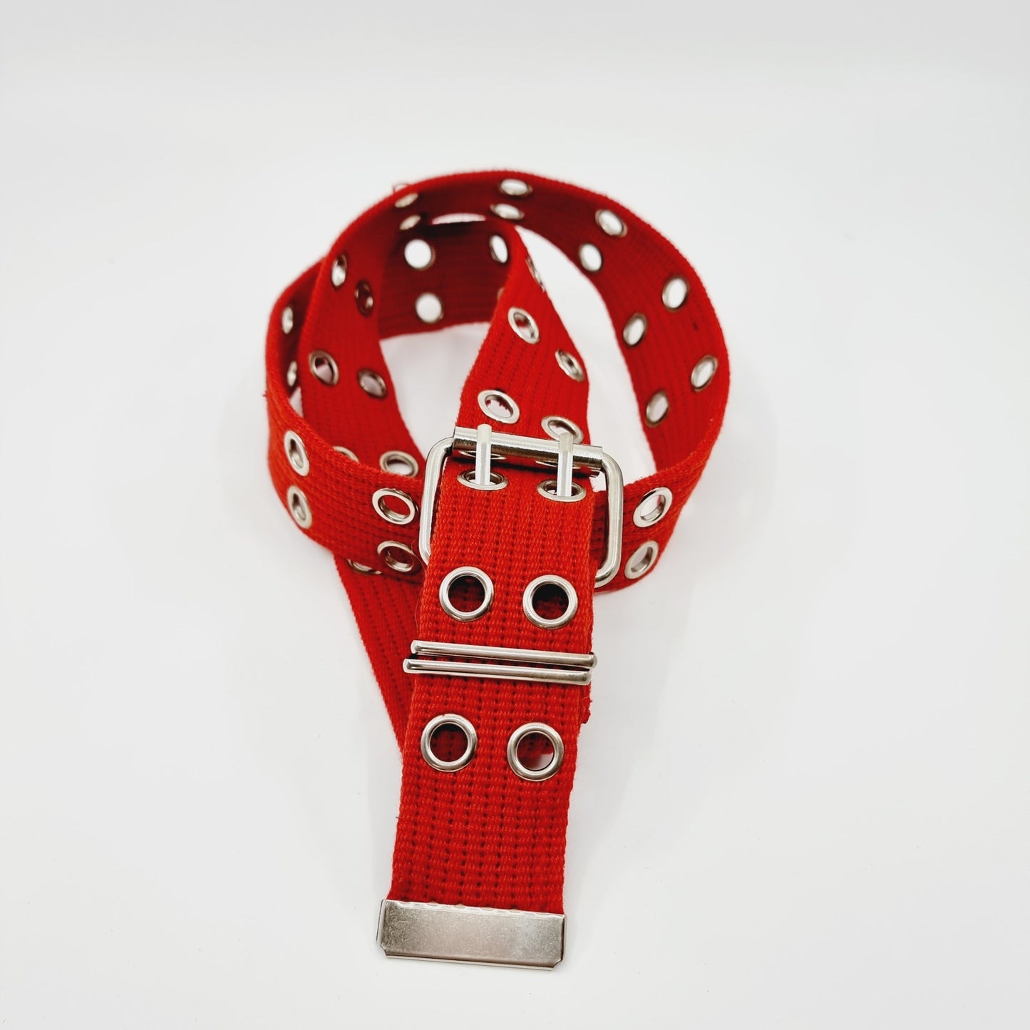 Ceinture à œillets apparents - rouge (SIZE : 90 cm)