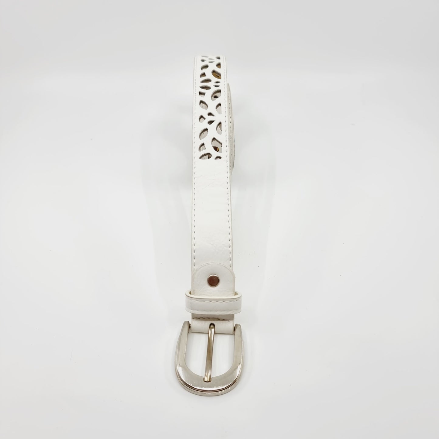 Ceinture blanche en cuir (SIZE : 90 cm)