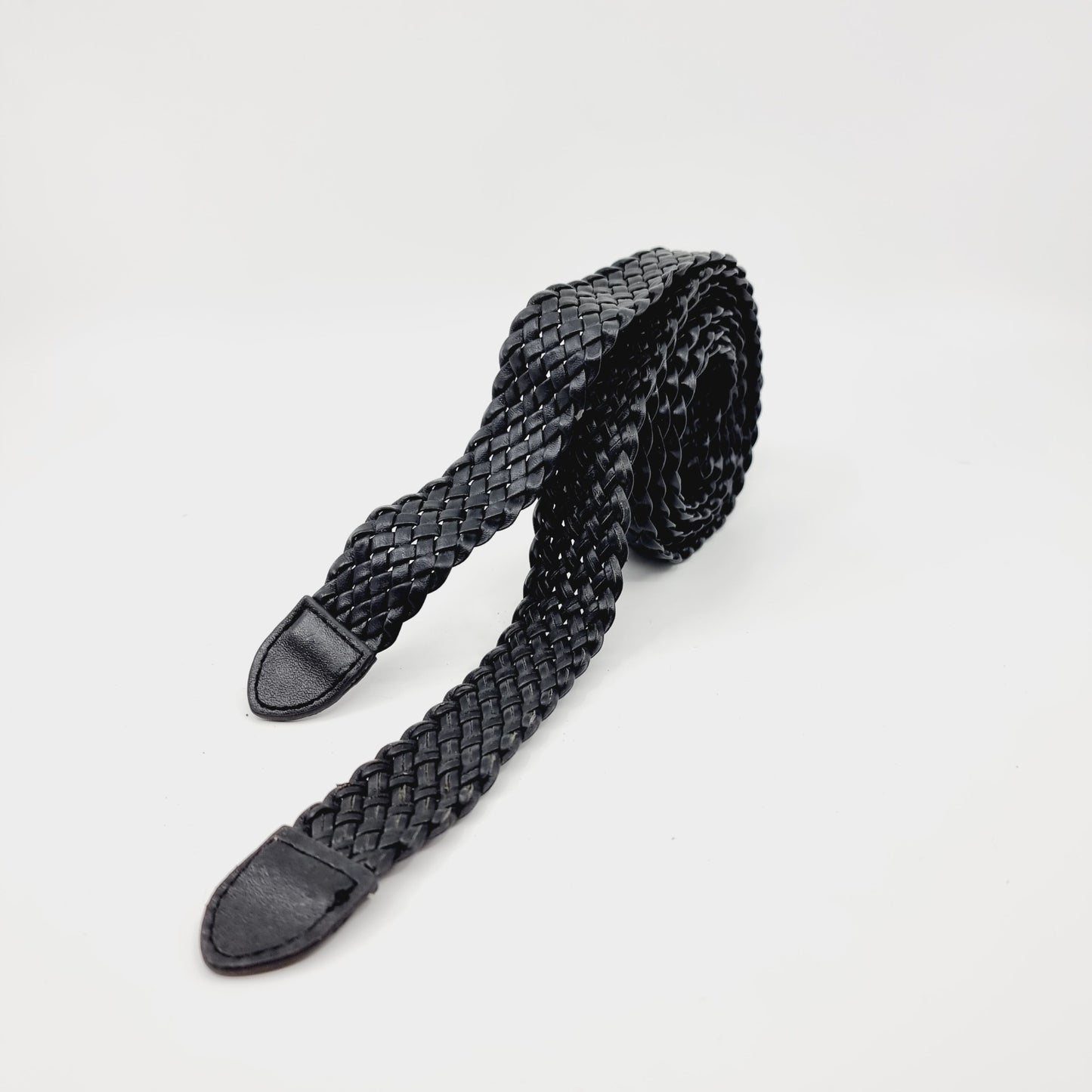 Ceinture tressée noire (SIZE : 2 x 100 cm )