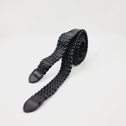 Ceinture tressée noire (SIZE : 2 x 100 cm )