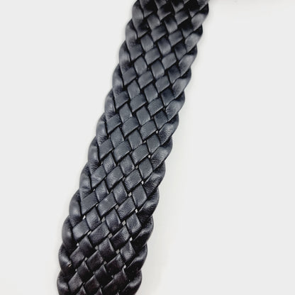 Ceinture tressée noire (SIZE : 2 x 100 cm )