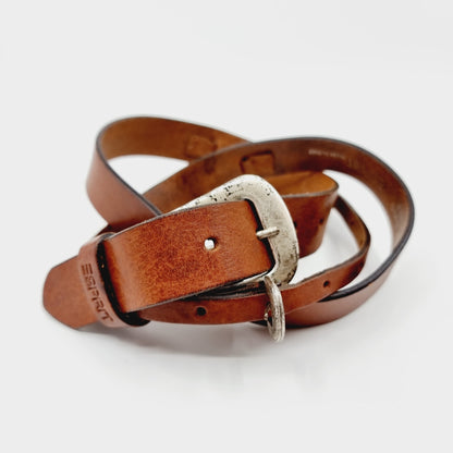 Ceinture cognac en cuir (SIZE : 80 cm)
