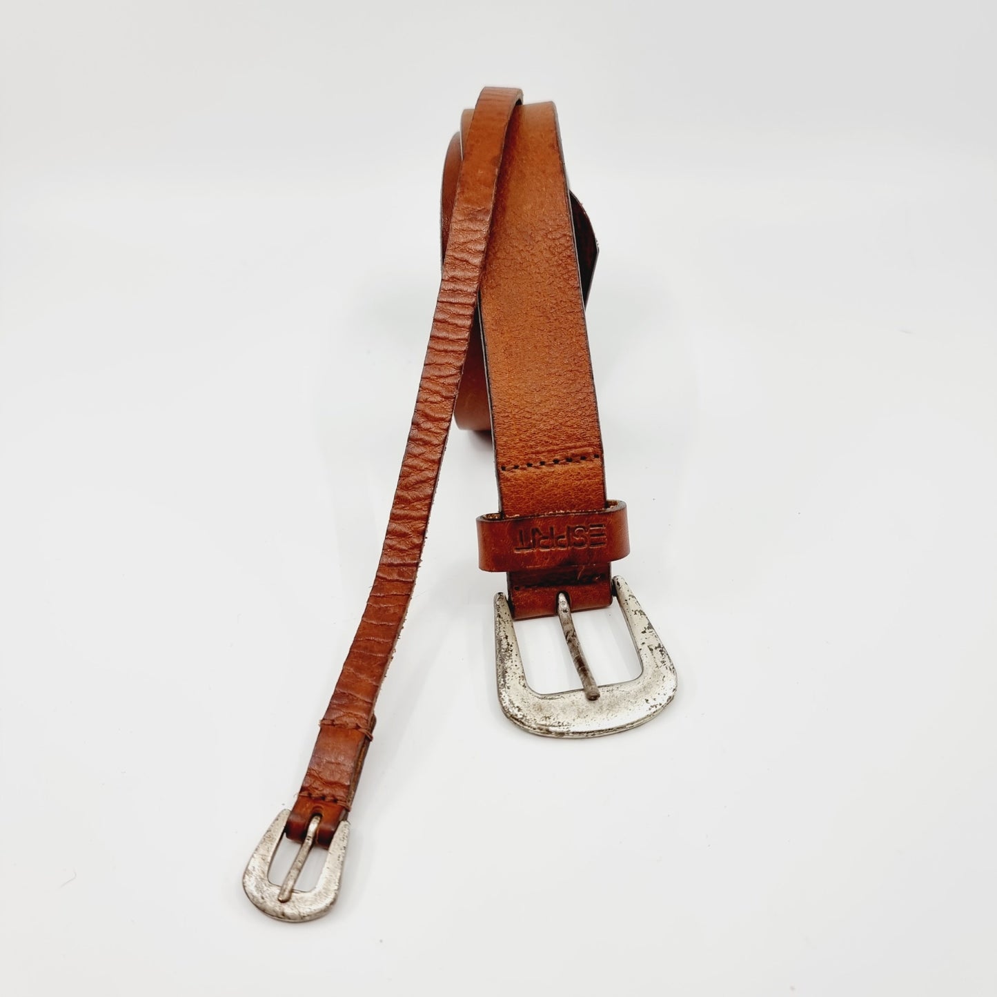 Ceinture cognac en cuir (SIZE : 80 cm)