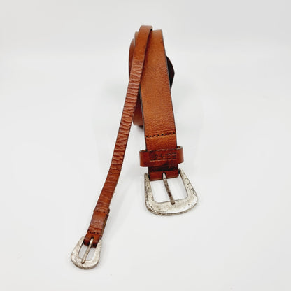 Ceinture cognac en cuir (SIZE : 80 cm)