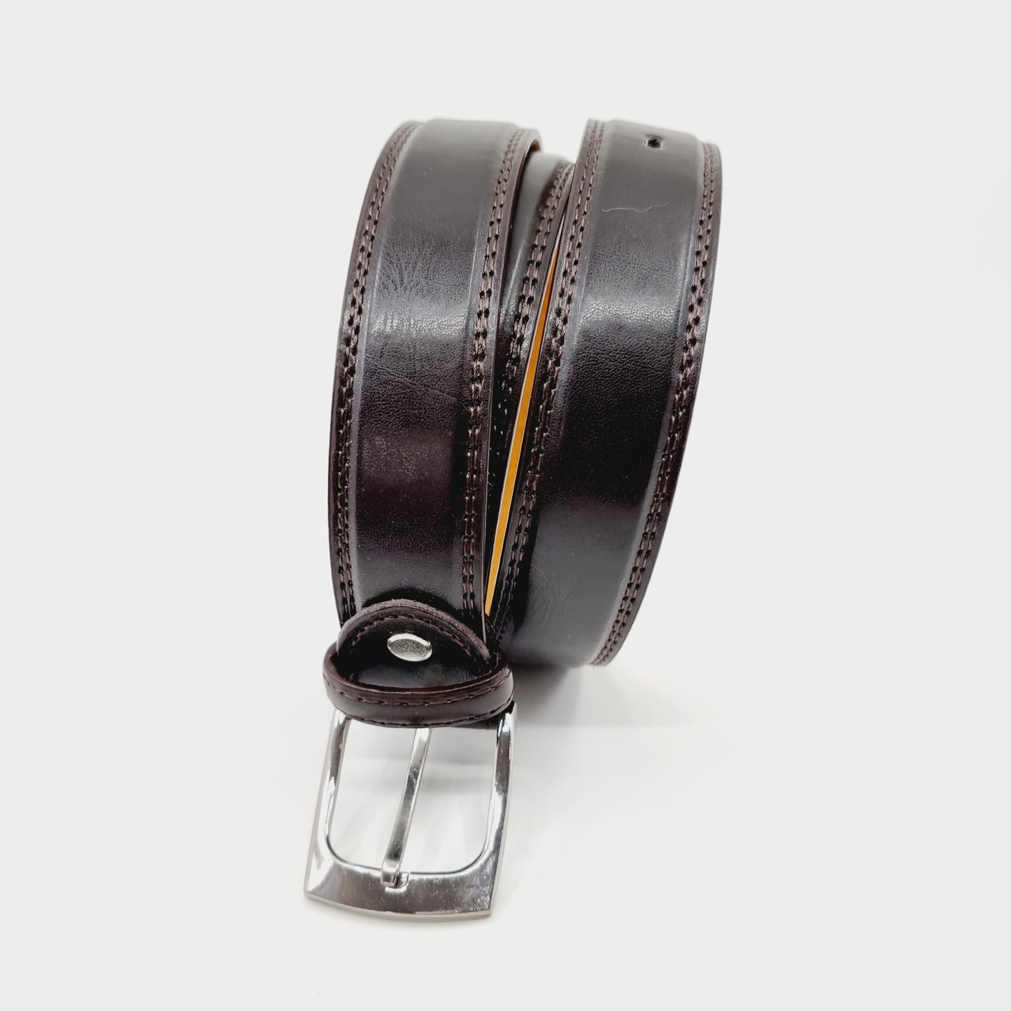 Ceinture marron en cuir (SIZE : 125 cm)