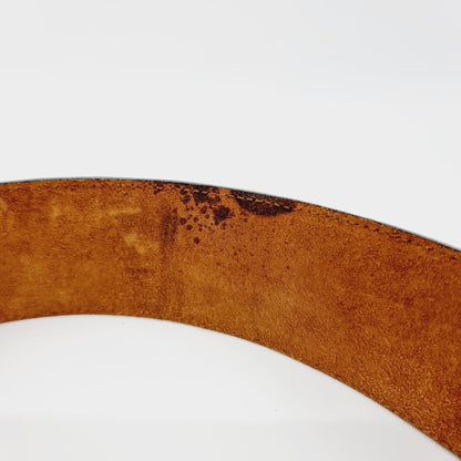 Ceinture large cognac  en cuir (SIZE : 75 cm)