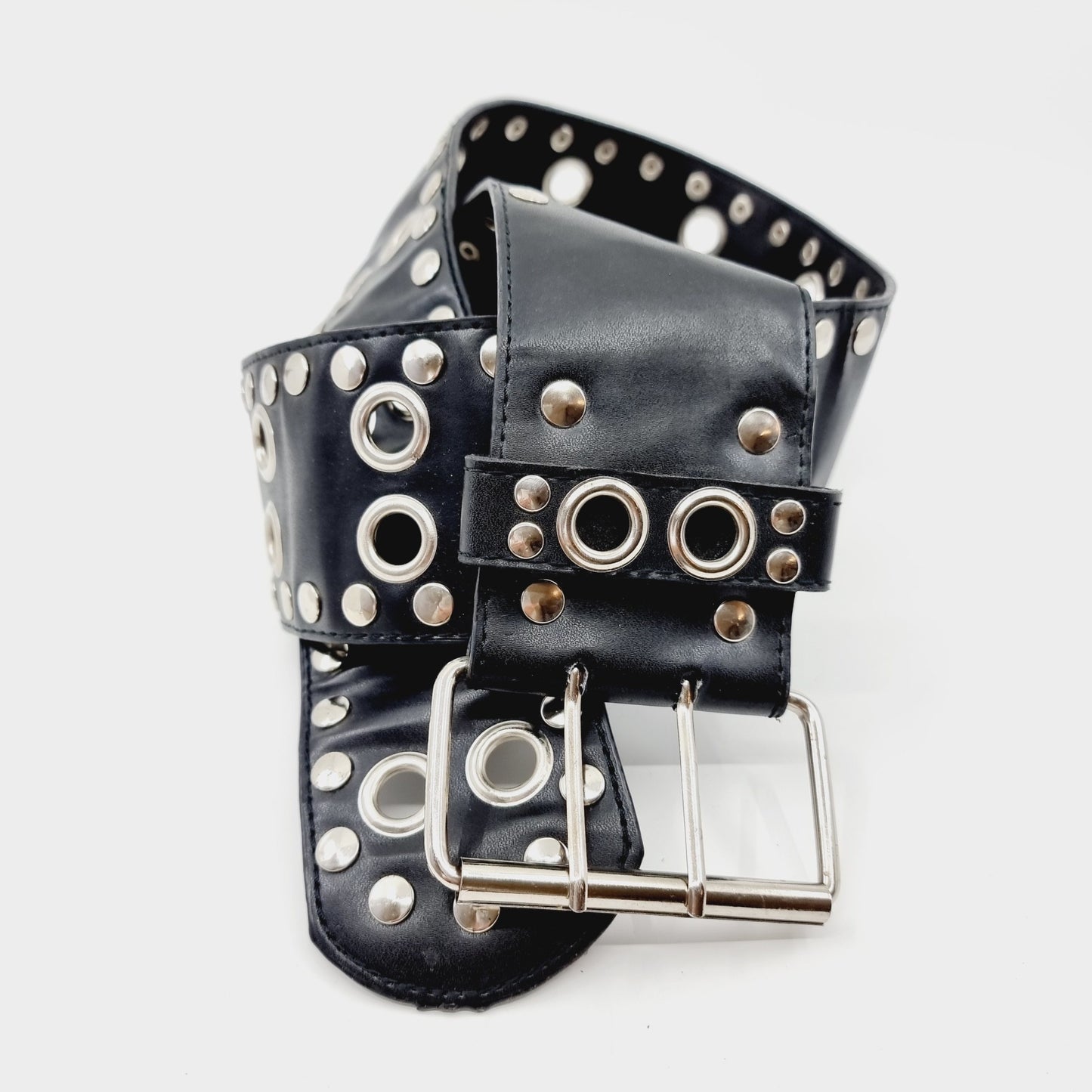 Ceinture larges à œillets apparents (SIZE : 90 cm)