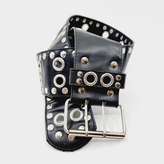 Ceinture larges à œillets apparents (SIZE : 90 cm)