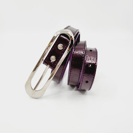 Ceinture violette vernie (SIZE : 80 cm)