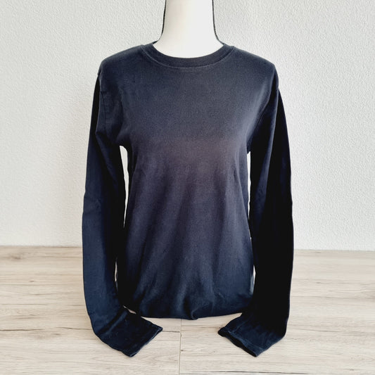 T-shirt noir manches longues (SIZE : 176)