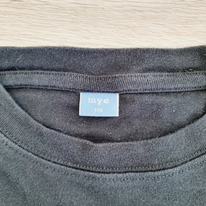 T-shirt noir manches longues (SIZE : 176)