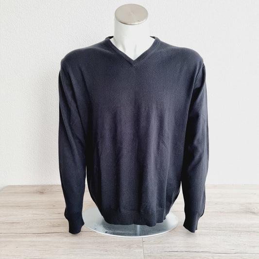 Pullover noir col V - Enzo (SIZE : XL)