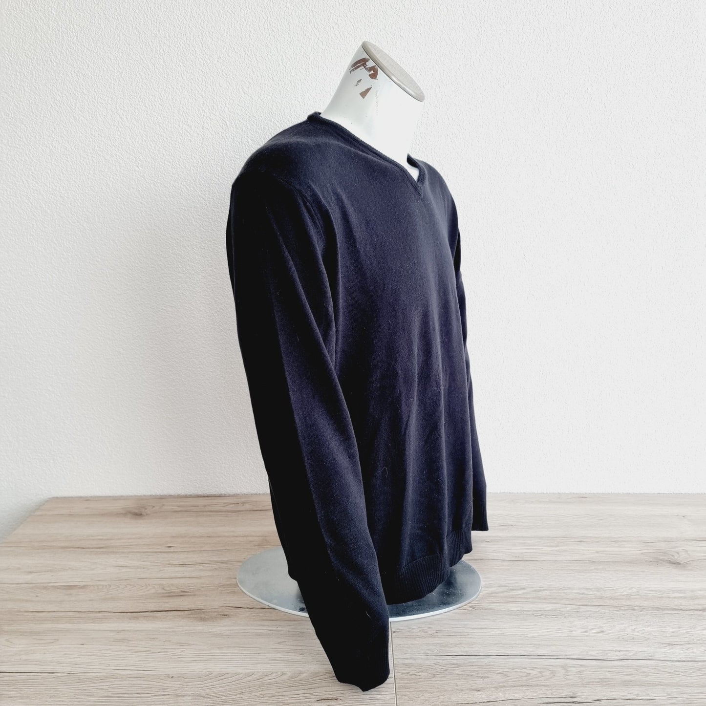 Pullover noir col V - Enzo (SIZE : XL)