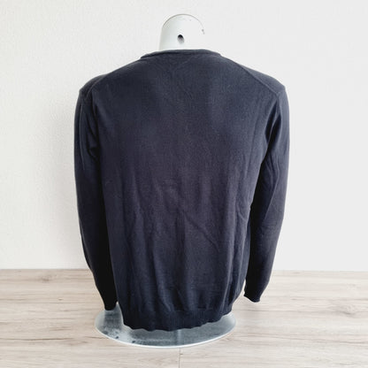 Pullover noir col V - Enzo (SIZE : XL)
