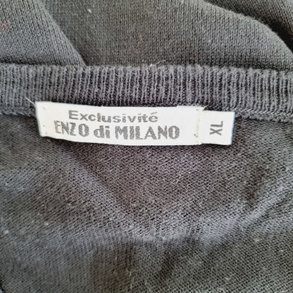 Pullover noir col V - Enzo (SIZE : XL)