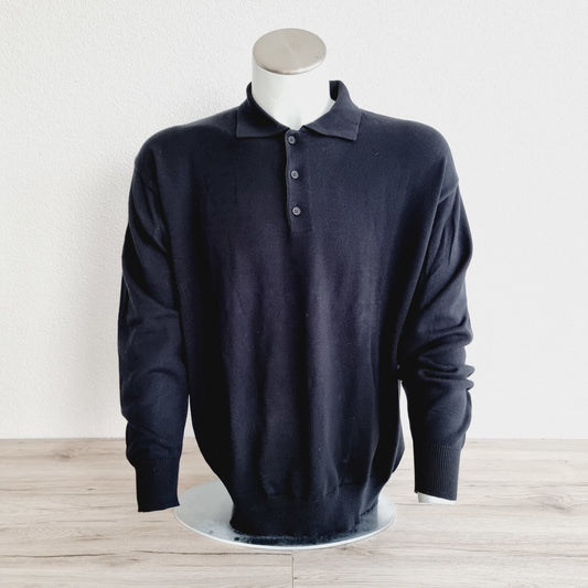 Pull noir à col polo - Marc (SIZE : M)