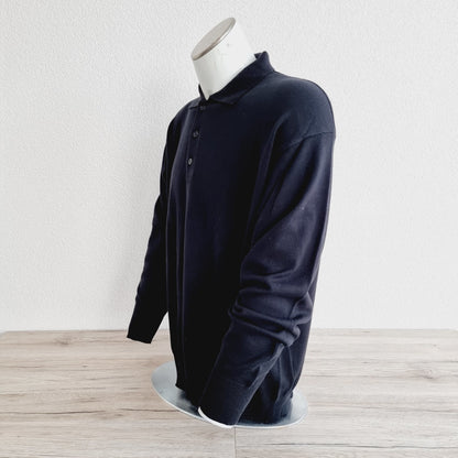 Pull noir à col polo - Marc (SIZE : M)