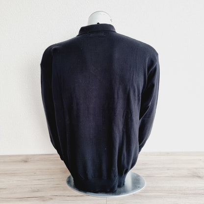 Pull noir à col polo - Marc (SIZE : M)