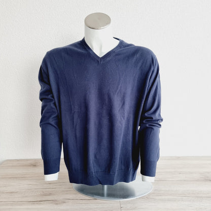 Pull bleu foncé col en V - Jacob (SIZE : M)