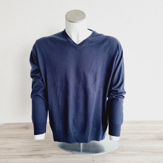 Pull bleu foncé col en V - Jacob (SIZE : M)
