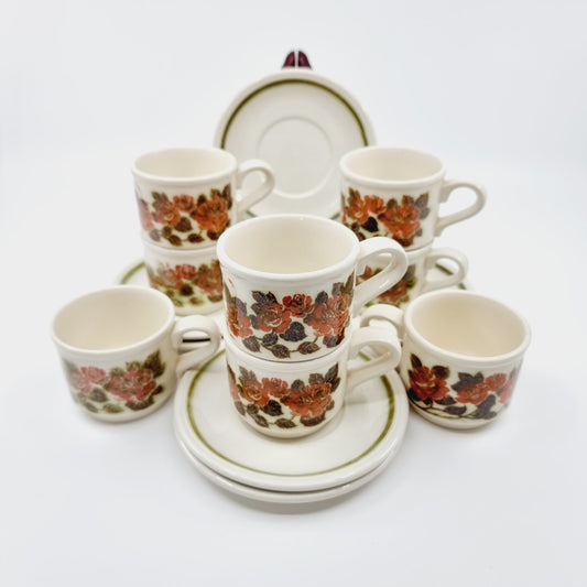 Tasse & sous-tasse - Vintage (2x8 pièces)