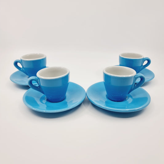 Tasse & sous-tasse à espresso - bleu (2x4 pièces)