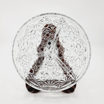 Plat à 3 compartiments en verre taillé