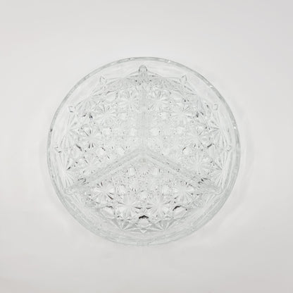 Plat à 3 compartiments en verre taillé