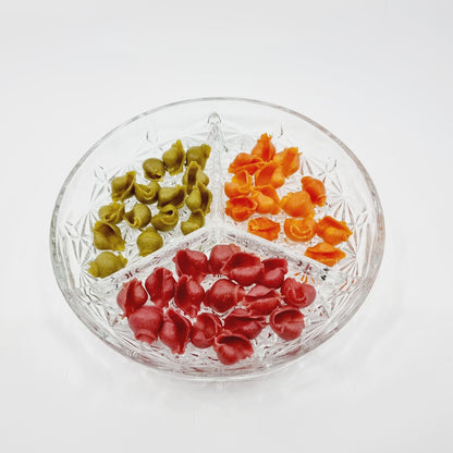 Plat à 3 compartiments en verre taillé