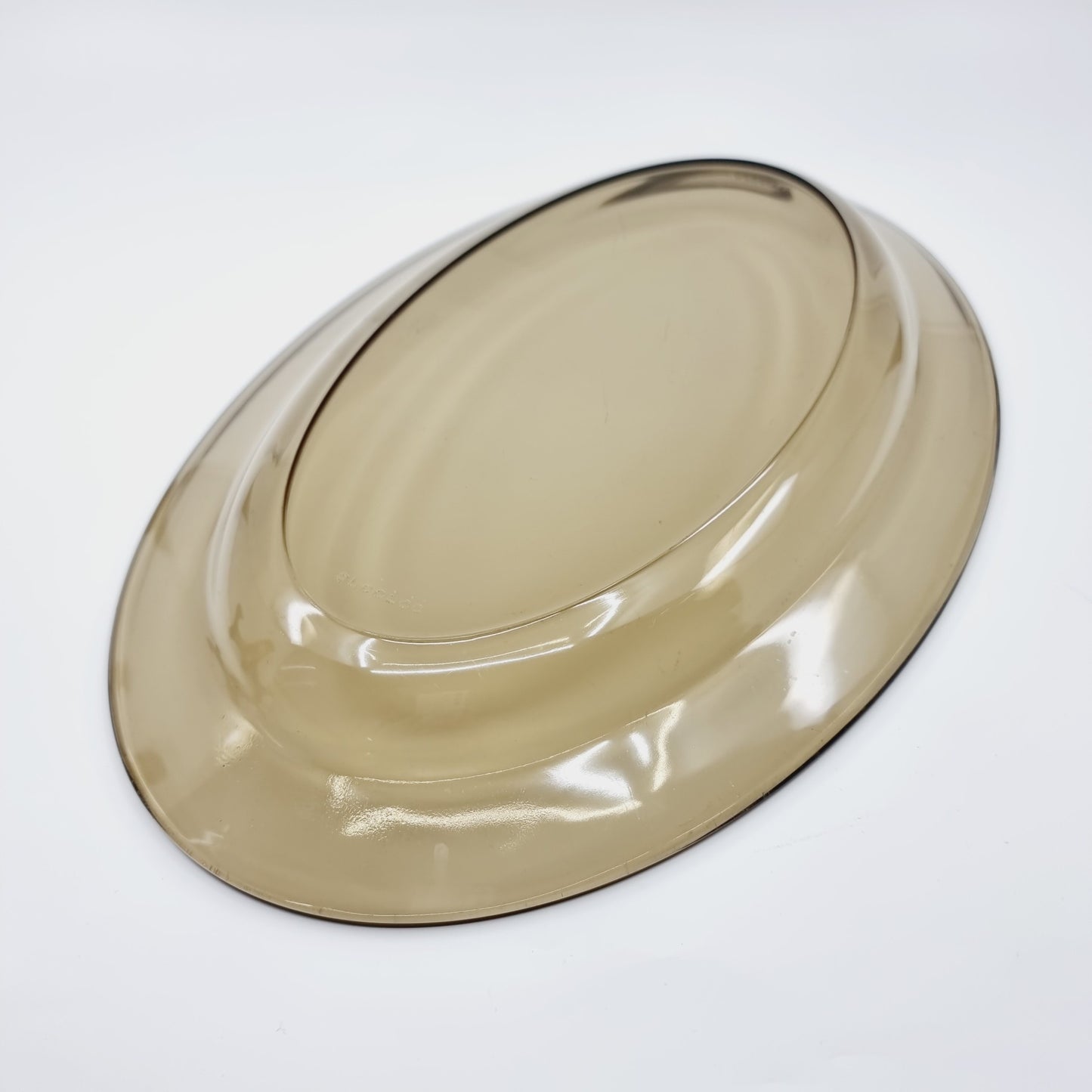 Plat ovale en verre fumé