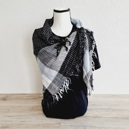 Foulard - noir, gris, blanc