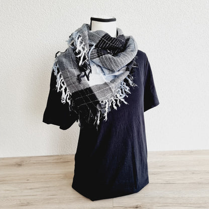 Foulard - noir, gris, blanc