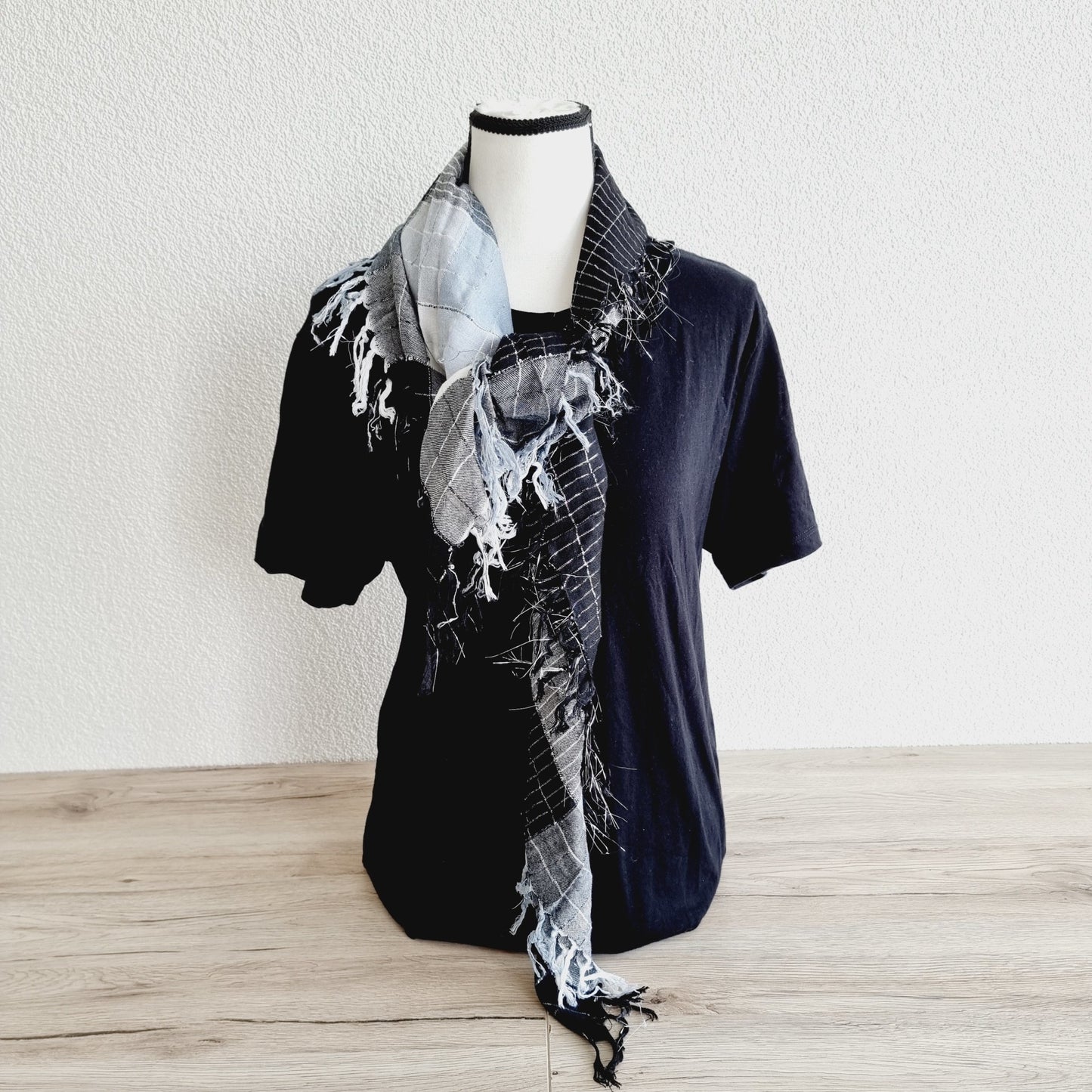 Foulard - noir, gris, blanc