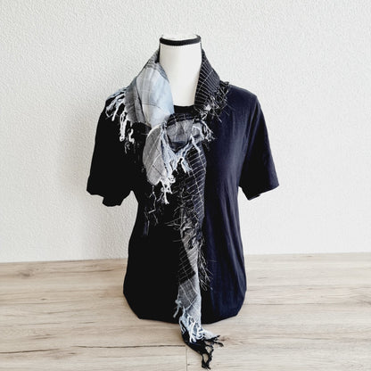 Foulard - noir, gris, blanc