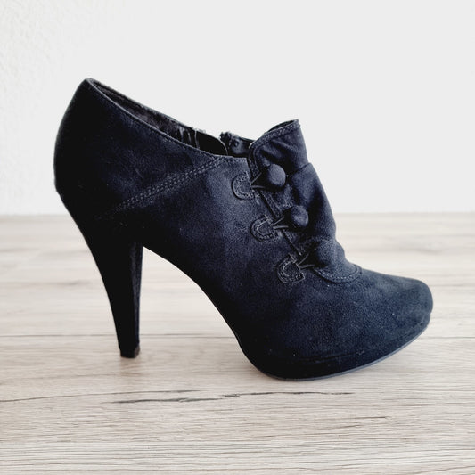 Bottine noire à talon (Pointure : 41)