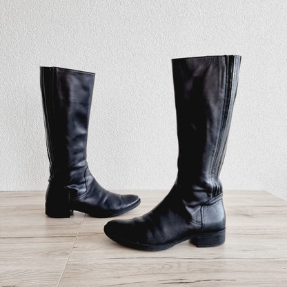 Botte en cuir noire (Pointure : 41)