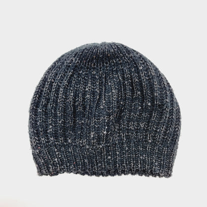 Bonnet noir & gris chiné