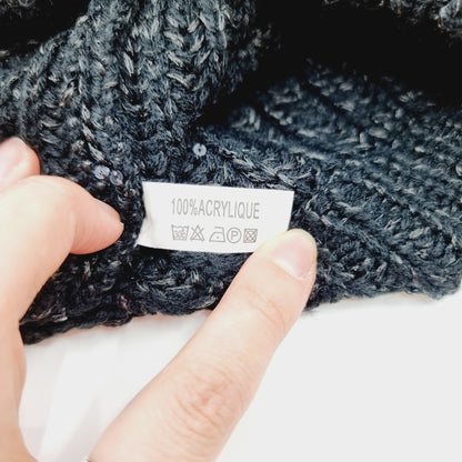 Bonnet noir & gris chiné