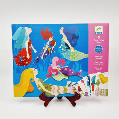 Kit créatif pour fabriquer 5 sirènes sans colle ni ciseaux
