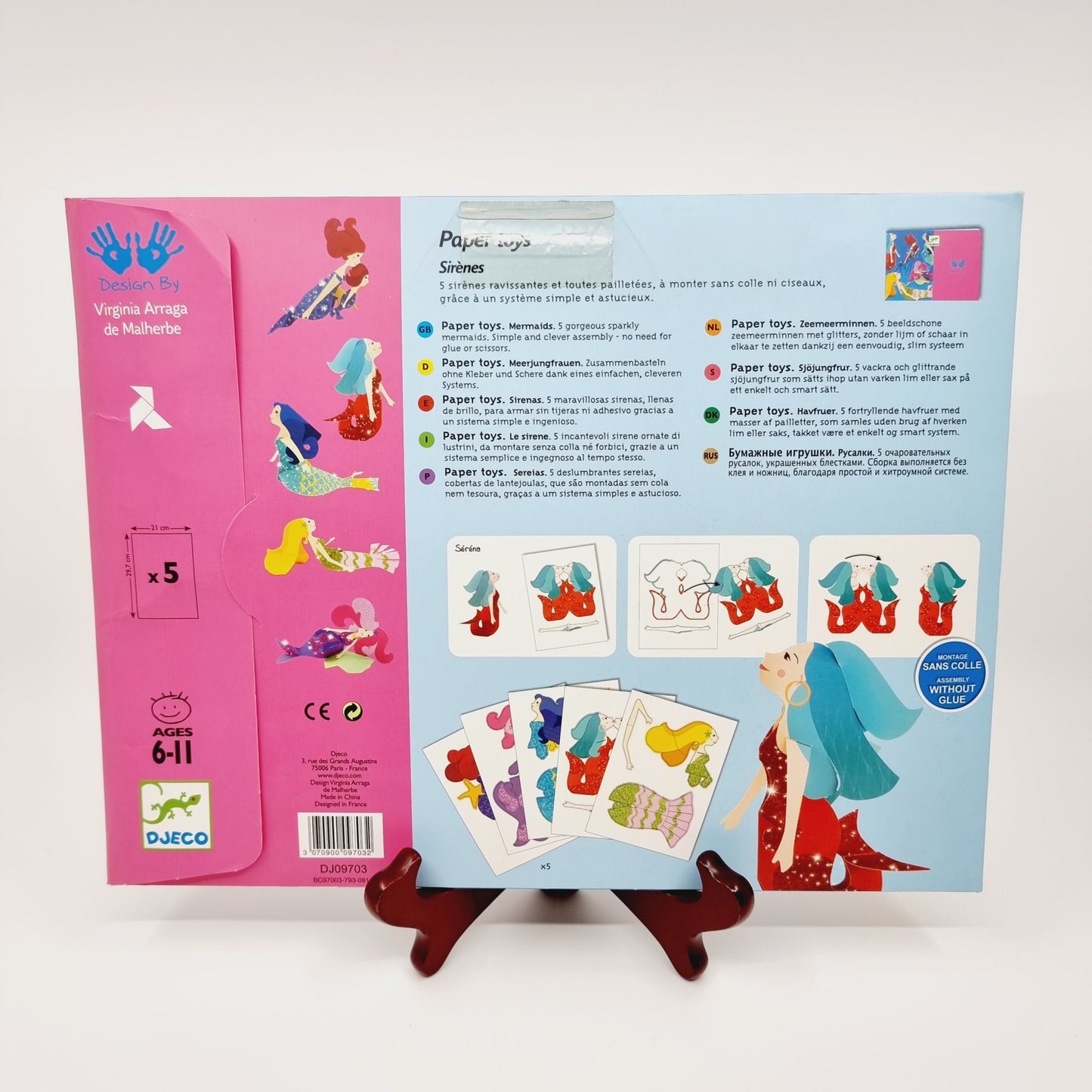 Kit créatif pour fabriquer 5 sirènes sans colle ni ciseaux