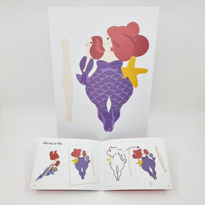 Kit créatif pour fabriquer 5 sirènes sans colle ni ciseaux