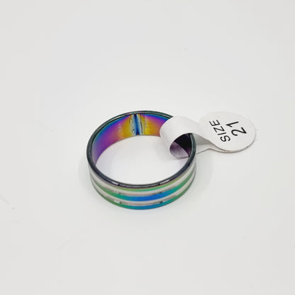 Bague irisée - 2 rainures (SIZE : 21) - Modèle n°8