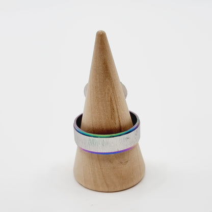 Bague argentée - bords irisés (SIZE : 20) - Modèle n°14