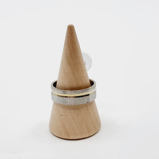 Bague argentée - rainure dorée (SIZE : 19) - Modèle n°19