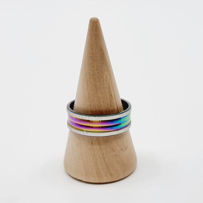 Bague irisée - bords argentés (SIZE : 19) - Modèle n°20