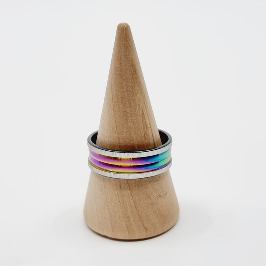 Bague irisée - bords argentés (SIZE : 19) - Modèle n°20