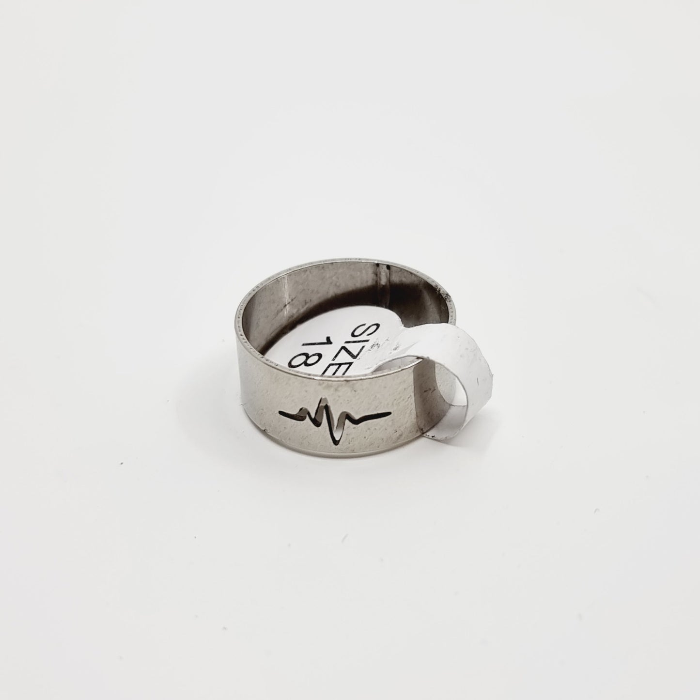 Bague argentée - battements de coeur (SIZE : 18) - Modèle n°27