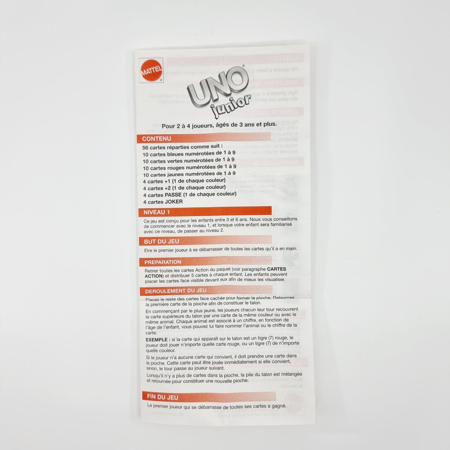 Jeu de carte UNO junior